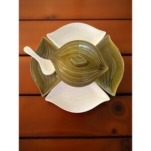 Vintage California Pottery Lazy Susan Serving Set, L36, Complete 6-Piece Set